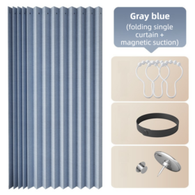 Elosung Linen-Look Magnetic Closet Curtain – image 1