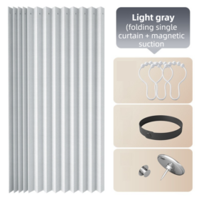 Elosung Magnetic Closet Curtain, Linen Look, 150 x 180 cm – image 1