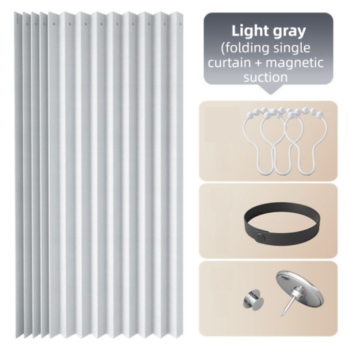 Elosung Magnetic Closet Curtain, Linen Look, 150 x 180 cm – image 1
