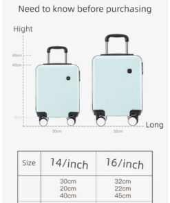 Elosung 16in Carry-on Suitcase with ABS+PC Shell - Image 4