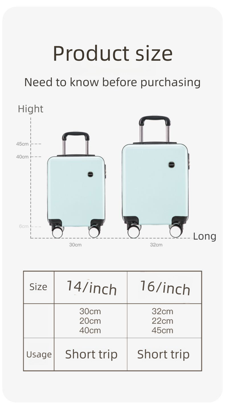 Elosung 16 Inch Yellow Lightweight Cabin Suitcase – image 4