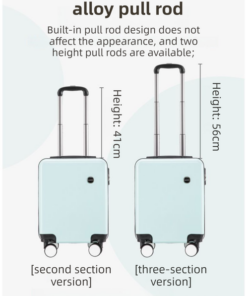 Elosung 16 Inch Yellow Cabin Suitcase with Spinner Wheels - Image 3