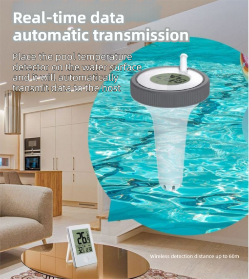 Elosung Wireless Pool Thermometer, 60m Range – image 2