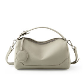 Elosung Cowhide Boston Bag with Crossbody Strap – image 1