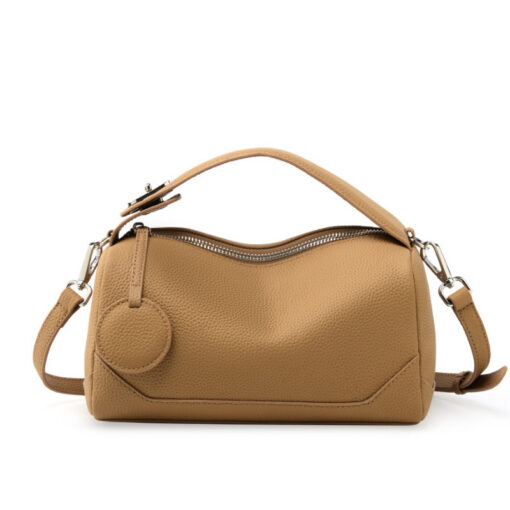 Elosung Caramel Cowhide Boston Bag – image 1