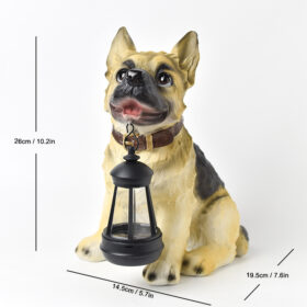 Solar Dog Garden Statue with Lantern – image 1