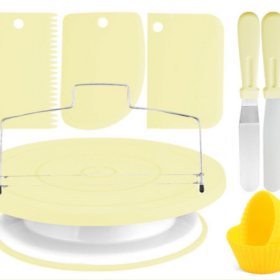 Elosung Cake Decorating Turntable Kit, Non-Slip Stand – image 1