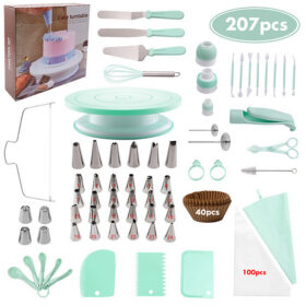 Elosung 207 Piece Cake Decorating Kit with Turntable – image 1