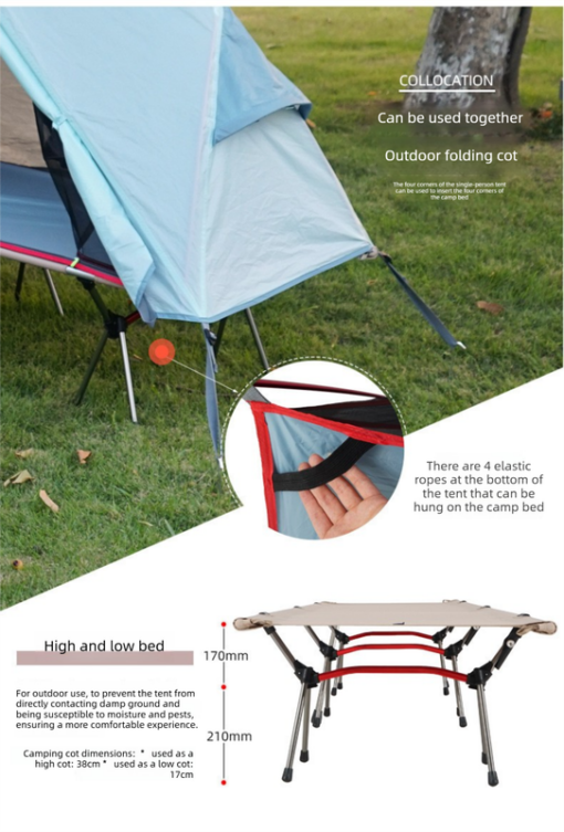 Elosung Single Cot Tent with Mosquito Net – image 5