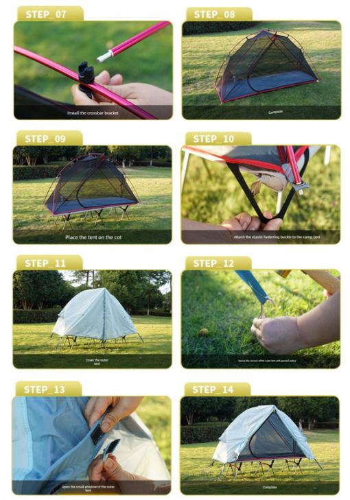 Elosung Off-Ground Cot Tent with Mosquito Net – image 12