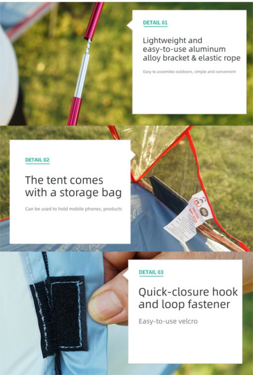 Elosung Off-Ground Tent Canopy with Mosquito Net – image 9