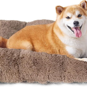 Elosung XXXL Plush Dog Bed Mat 125x85cm Brown – image 1
