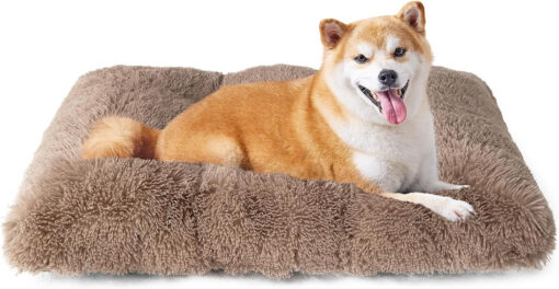 Elosung XXXL Plush Dog Bed Mat 125x85cm Brown – image 1