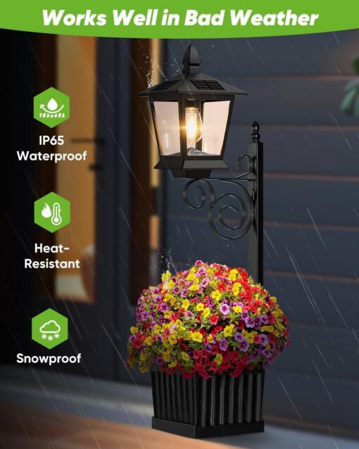 Elosung Solar Planter Light with IP65 LED Lantern – image 2