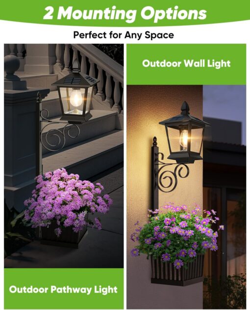 Elosung Solar Planter Light with IP65 LED Lantern – image 3