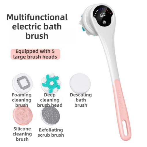 Elosung Pink Electric Shower Brush, 43cm Handle – image 1