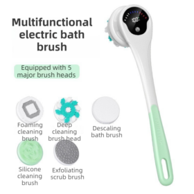 Elosung Electric Shower Brush with 43cm Handle – image 1