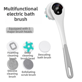 Elosung Electric Shower Brush with 43cm Handle – image 1