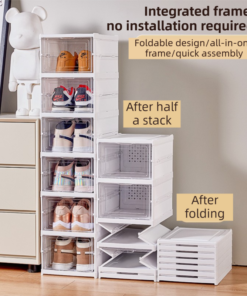 Elosung Foldable Shoe Tower with Clear Front - Image 1