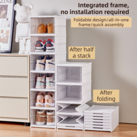 Elosung Foldable Shoe Tower with Clear Front – image 1