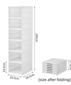 Elosung Foldable Shoe Tower with Clear Front - Image 3