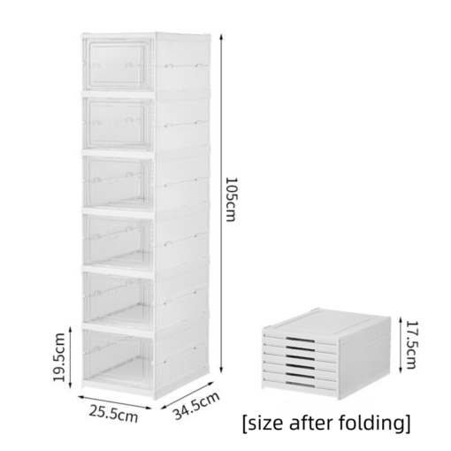 Elosung Foldable Shoe Tower with Clear Front – image 3