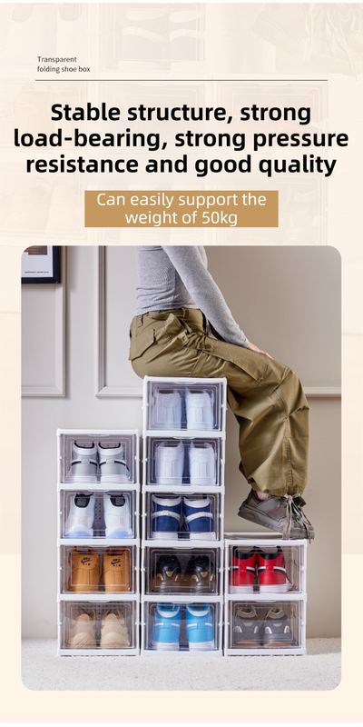 Elosung Foldable Shoe Tower with Clear Front – image 6