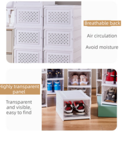 Elosung Foldable Shoe Tower with Clear Panels - Image 5