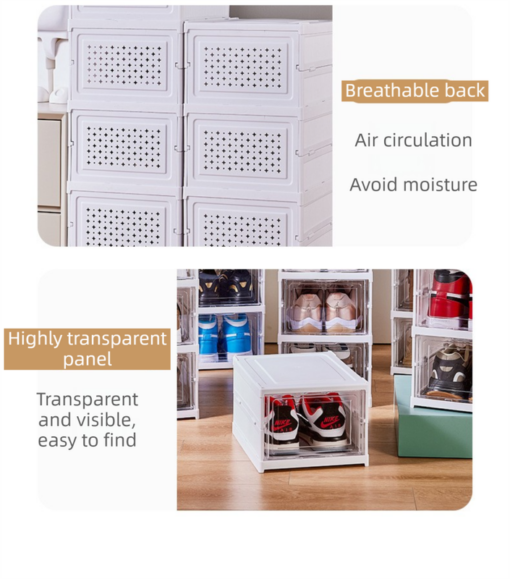 Elosung Foldable Shoe Tower with Clear Panels – image 5
