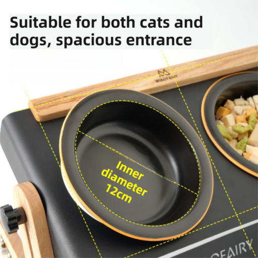 Elosung Adjustable Double Ceramic Pet Diner – image 2