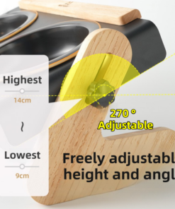 Elosung Adjustable Double Ceramic Pet Diner - Image 3