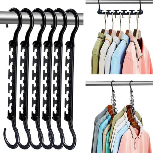 Elosung 9 Tier Pants Rack and Magic Hanger Set – image 2
