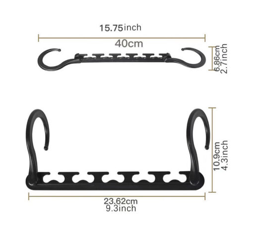 Elosung 9 Tier Pants Rack and Magic Hanger Set – image 3