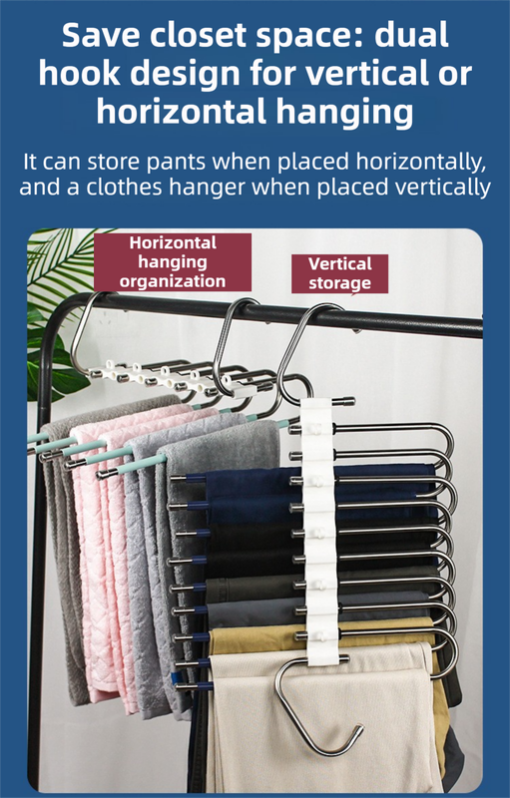 Elosung 9 Tier Pants Rack and Magic Hanger Set – image 6
