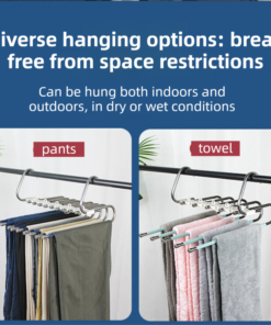 Elosung 9 Tier Pants Rack and Magic Hanger Set - Image 7
