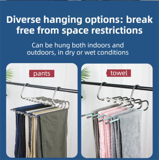 Elosung 9 Tier Pants Rack and Magic Hanger Set – image 7