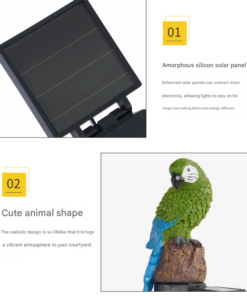 Elosung Hand-Painted Solar Parrot Light - Image 4