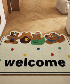 Elosung Set of 2 Cartoon PVC Coil Door Mats - Image 1