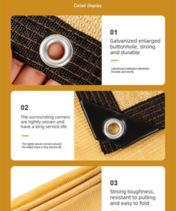 Elosung Beige Shade Net with Reinforced Grommets - Image 4