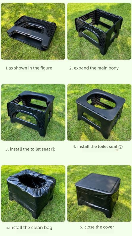 Elosung Folding Camping Toilet Stool 100kg – image 5