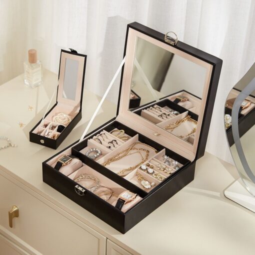 Elosung Large Jewellery Box with Mirror and Lock – image 3