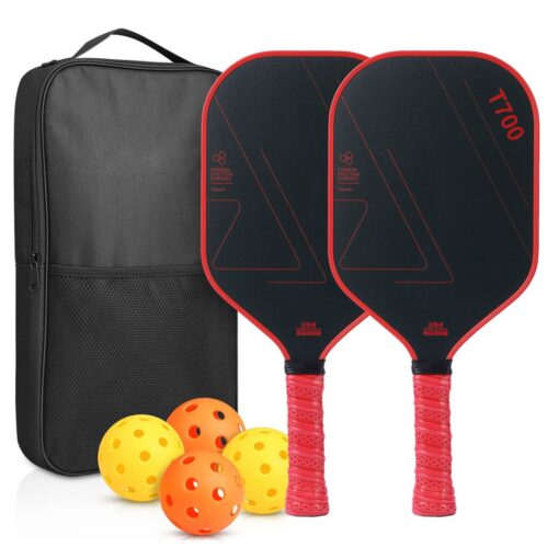 V888-ELOSUNG47349-00.jpg Elosung T700 Carbon Fibre Pickleball Set, 16mm Core – image 1