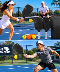 Elosung Pickleball Paddle Set, 16mm Carbon Fibre - Image 4