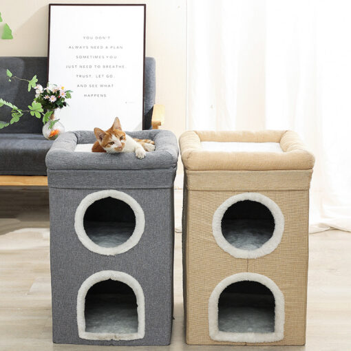 Elosung 3-Story Cat House with Scratching Posts – image 2