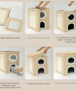 Elosung 3-Story Cat House with Scratching Posts - Image 6
