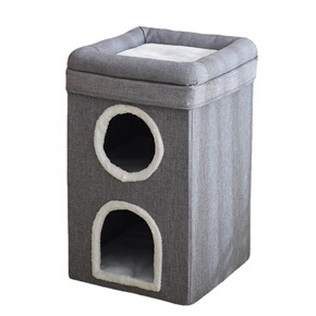 V888-ELOSUNG48747-202604151035-00.jpg Elosung 3-Level Grey Cat House with Scratch Posts – image 1