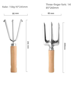 Elosung 9 Piece Gardening Tool Set with Beechwood Handles - Image 4