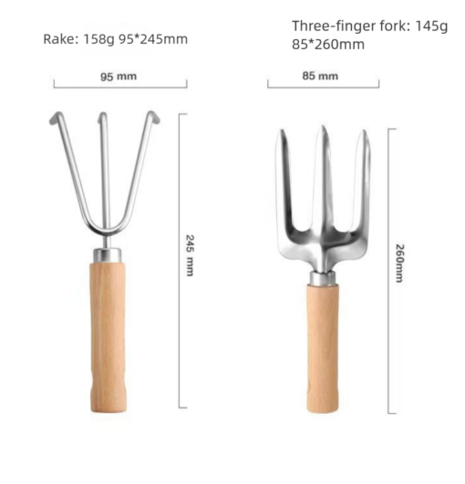 Elosung 9 Piece Gardening Tool Set with Beechwood Handles – image 4