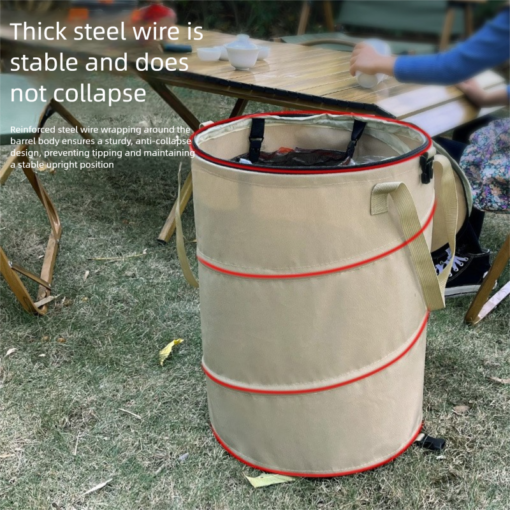 Elosung Foldable Camping Bin with Zippered Lid – image 3