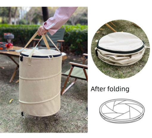 Elosung Foldable Camping Bin with Zippered Lid – image 7